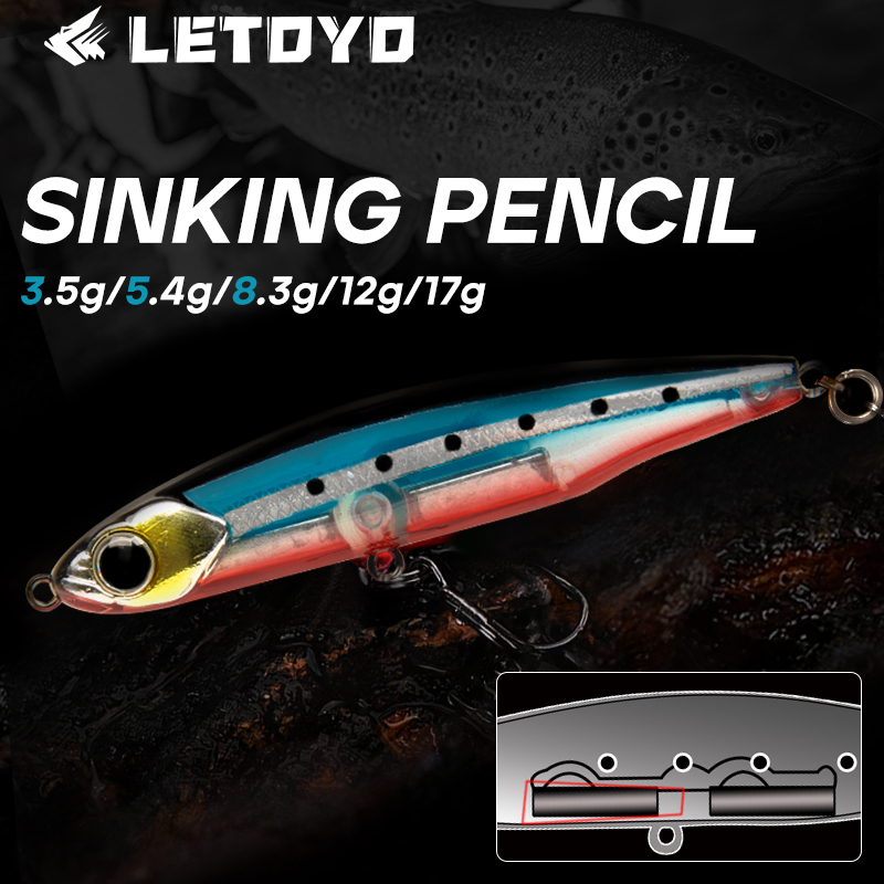 Fishing Lure Topwater - LETOYO Sinking Pencil 17g 12g-3.5g Artificial