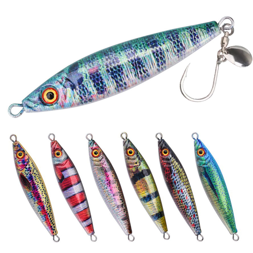 Metal Jig Lure With Spinning B - Fishing Lure Blade Bait review and price